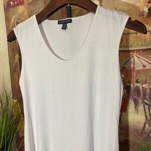 Eileen Fisher White Fine Jersey Round Neck Tank Shell Size XS